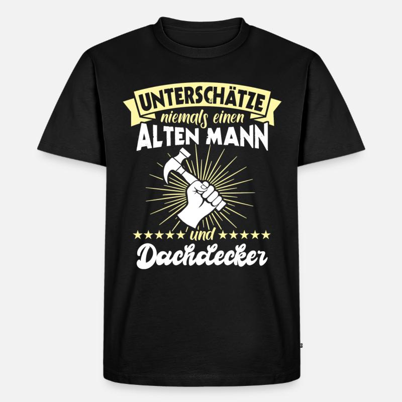 Dachdecker Dächer Decken Dachdecken - Männer Premium Bio T-Shirt - Schwarz