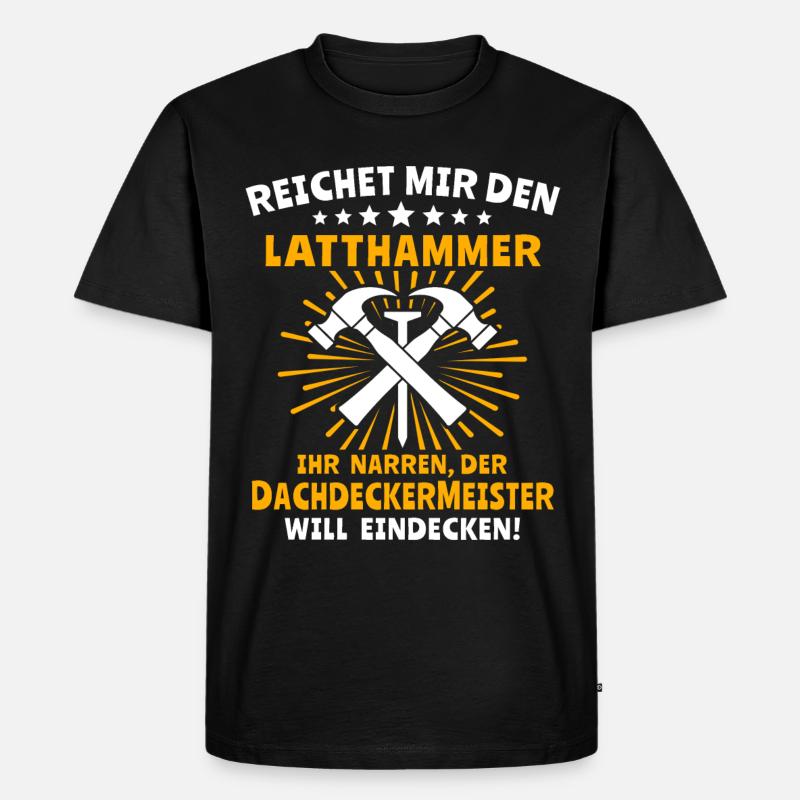 Dachdecker Dächer Decken Dachdecken - Männer Premium Bio T-Shirt - Schwarz