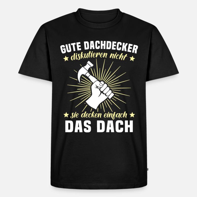 Dachdecker Dächer Decken Dachdecken - Männer Premium Bio T-Shirt - Schwarz
