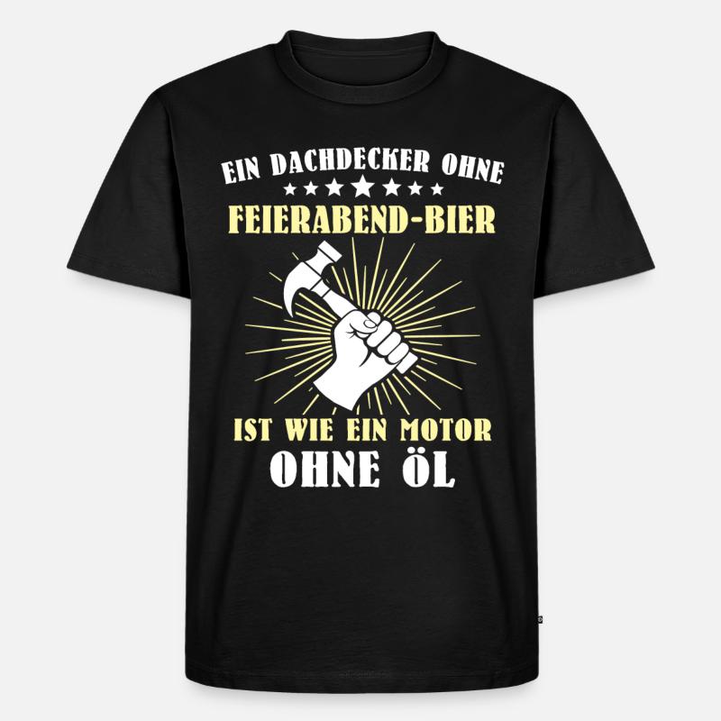Dachdecker Sprüche Dachdecken - Männer Premium Bio T-Shirt - Schwarz