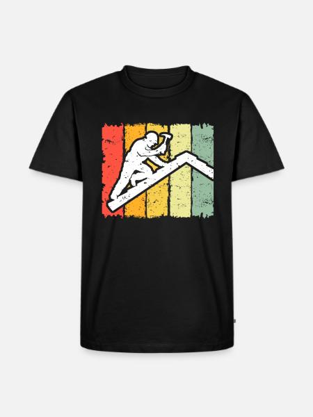 Dachdecker Motiv Dachdecken - Männer Premium Bio T-Shirt - Schwarz