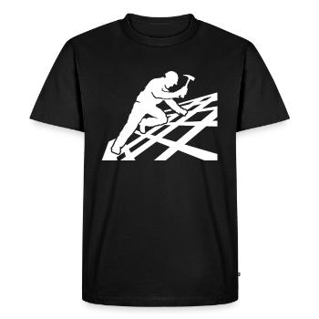 Plafonds de toiture à motif de toiture - T-shirt Premium bio Homme - noir - Devant - Nico (187cm)