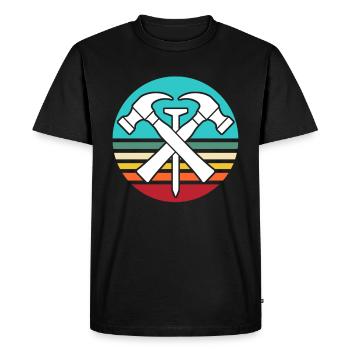 Plafonds de toiture à motif de toiture - T-shirt Premium bio Homme - noir - Devant - Nico (187cm)