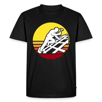 Couvreur Toiture Toiture Maître Couvreur - T-shirt Premium bio Homme - noir - Devant - Nico (187cm)