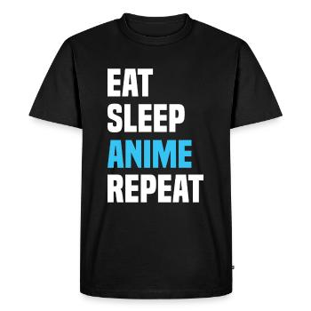 Eat Sleep Anime Repeat - Men's Premium Organic T-Shirt - black - Front - Nico (187cm)