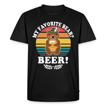 Beer Bear Beer Sayings Boozing Toasts - Men's Premium Organic T-Shirt - black - Front - Nico (187cm)