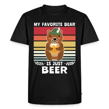 Beer Bear Beer Sayings Boozing Toasts - Men's Premium Organic T-Shirt - black - Front - Nico (187cm)