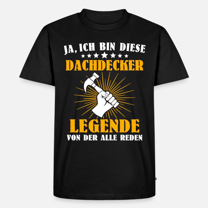 Dachdecker Beruf Dachdecken - Männer Premium Bio T-Shirt - Schwarz