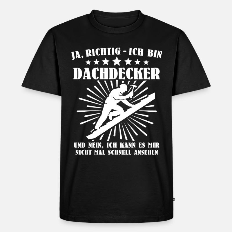 Dachdecker Beruf Dachdecken - Männer Premium Bio T-Shirt - Schwarz