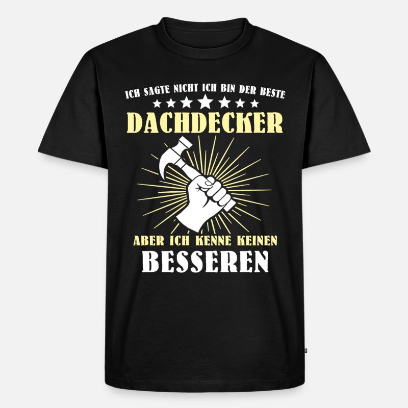 Dachdecker Beruf Dachdecken - Männer Premium Bio T-Shirt - Schwarz