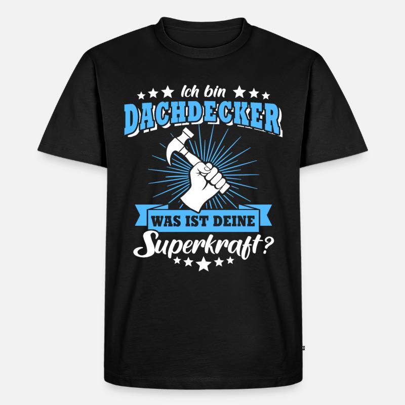 Dachdecker Beruf Dachdecken - Männer Premium Bio T-Shirt - Schwarz