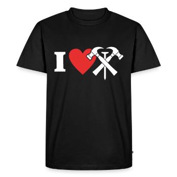 Roofer Love I Love Roofing - Men's Premium Organic T-Shirt - black - Front - Nico (187cm)