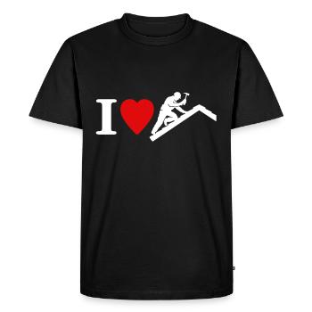 Roofer Love I Love Roofing - Men's Premium Organic T-Shirt - black - Front - Nico (187cm)