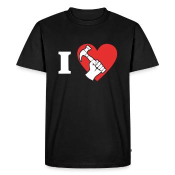 Roofer Love I Love Roofing - Men's Premium Organic T-Shirt - black - Front - Nico (187cm)