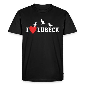 J’aime Lübeck Liebe - T-shirt Premium bio Homme - noir - Devant - Nico (187cm)