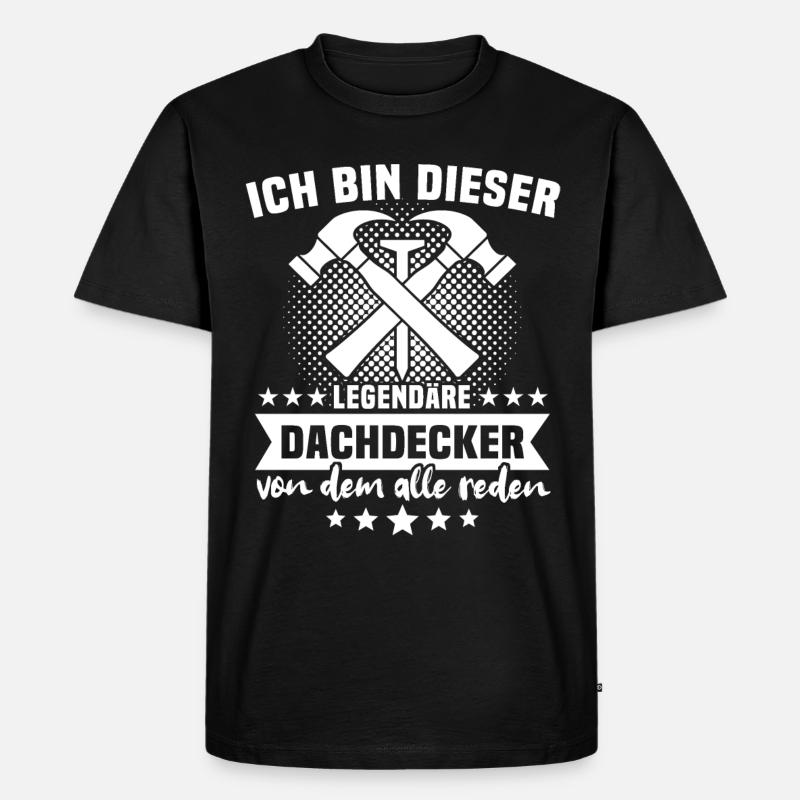 Dachdecker Dachdecken - Männer Premium Bio T-Shirt - Schwarz