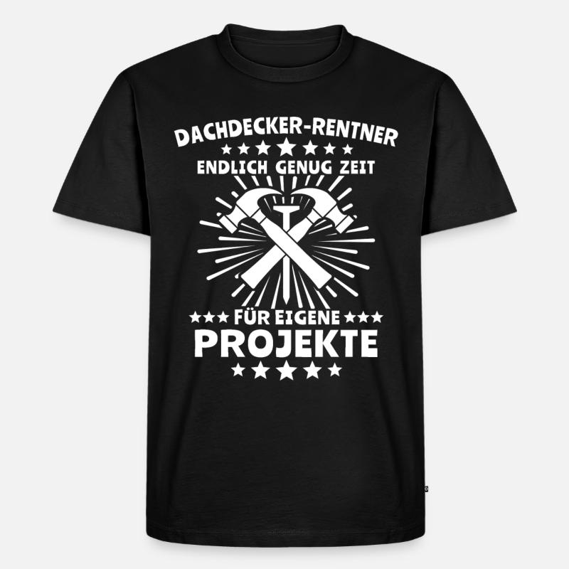 Dachdecker Dachdecken - Männer Premium Bio T-Shirt - Schwarz