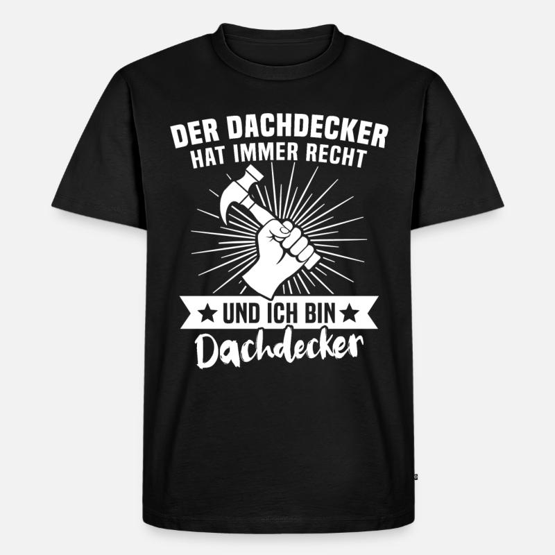 Dachdecker Dachdecken - Männer Premium Bio T-Shirt - Schwarz
