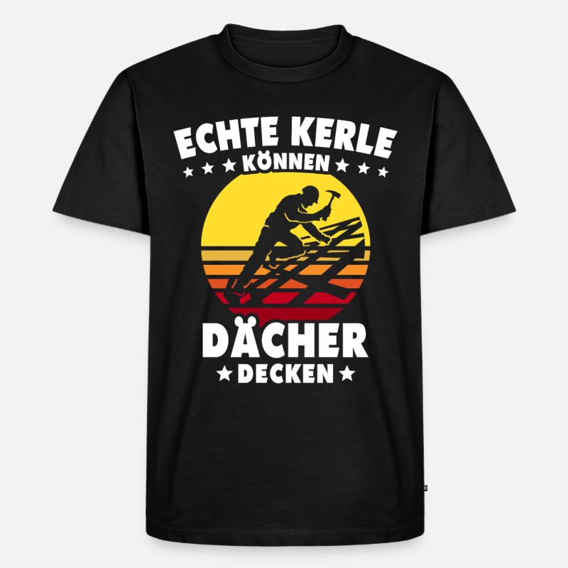 Dachdecker Dachspengler Dachklempner - Männer Premium Bio T-Shirt - Schwarz