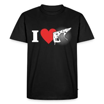 Occupation de cloisons sèches Installateur de cloisons sèches - T-shirt Premium bio Homme - noir - Devant - Nico (187cm)