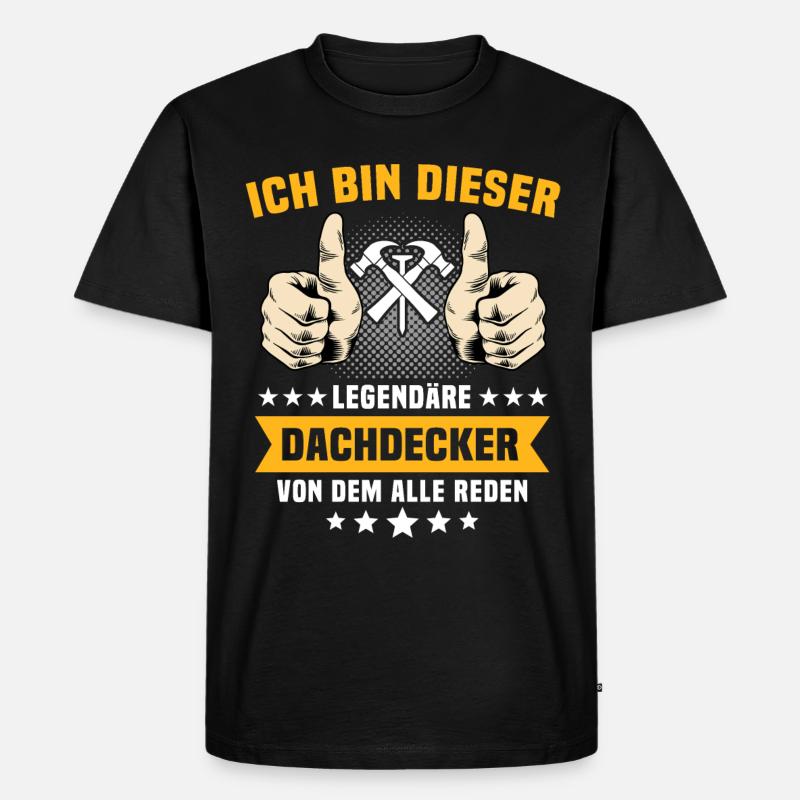 Dachdecker Dachspengler Dachklempner - Männer Premium Bio T-Shirt - Schwarz