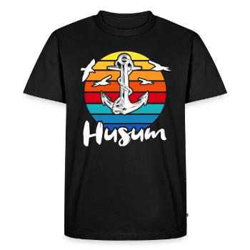 Husum Holiday Husum North Sea - Men's Premium Organic T-Shirt - black - Front - Nico (187cm)