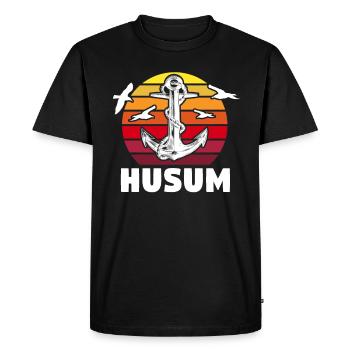 Husum Holiday Husum North Sea - Men's Premium Organic T-Shirt - black - Front - Nico (187cm)
