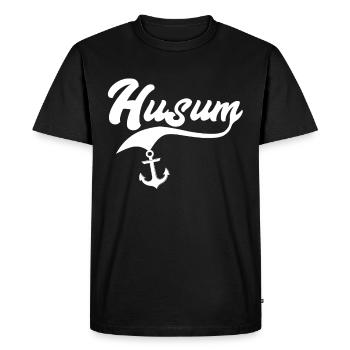 Husum Holiday Husum North Sea - Men's Premium Organic T-Shirt - black - Front - Nico (187cm)