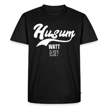 Husum Holiday Husum North Sea - Men's Premium Organic T-Shirt - black - Front - Nico (187cm)
