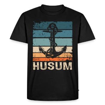 Husum Holiday Husum North Sea - Men's Premium Organic T-Shirt - black - Front - Nico (187cm)