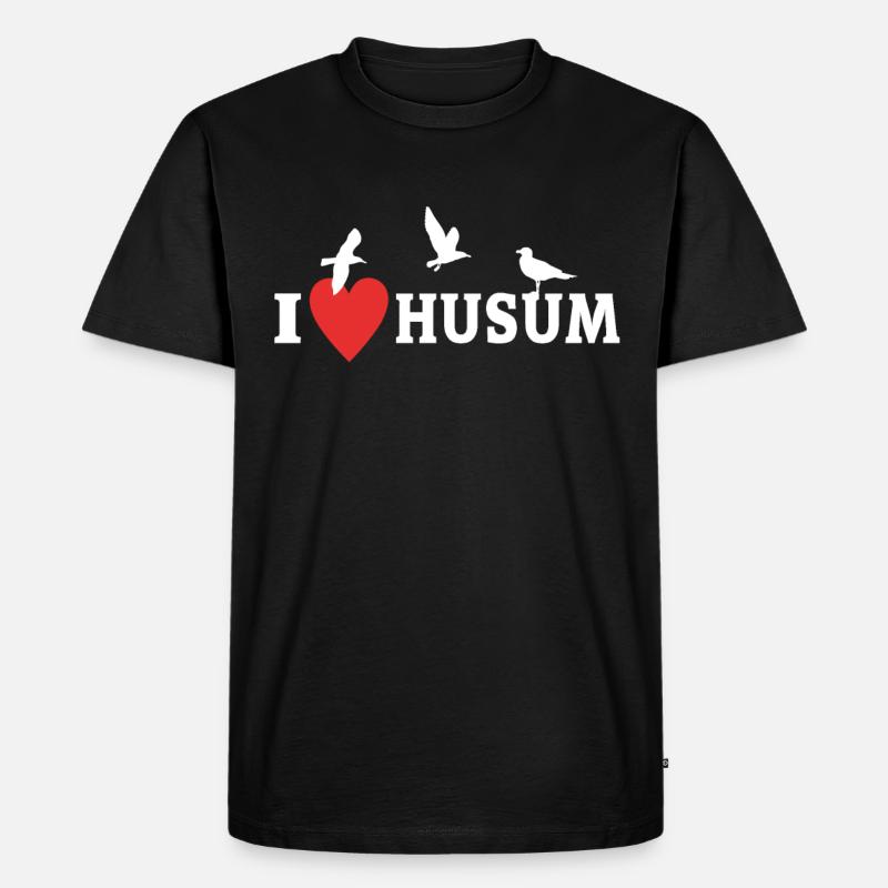 I Love Husum Liebe Husumer - Männer Premium Bio T-Shirt - Schwarz