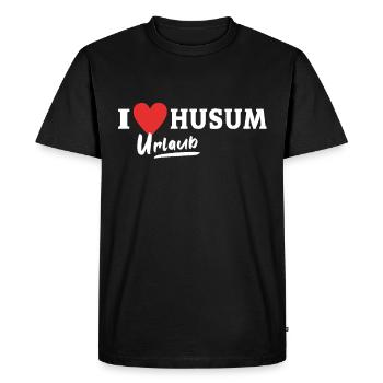 I Love Husum Liebe Husumer - Men's Premium Organic T-Shirt - black - Front - Nico (187cm)