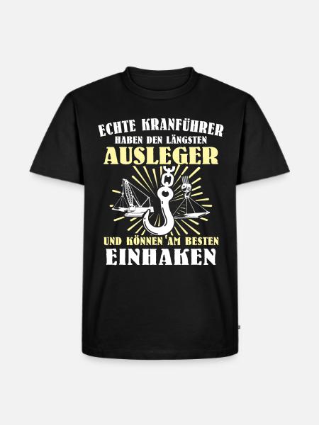 Kranführer Kran Kranfahrer - Männer Premium Bio T-Shirt - Schwarz