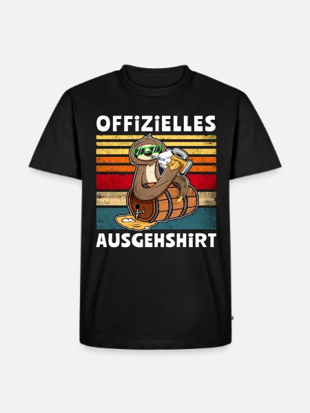 Bier Faultier Trinksprüche - Männer Premium Bio T-Shirt - Schwarz