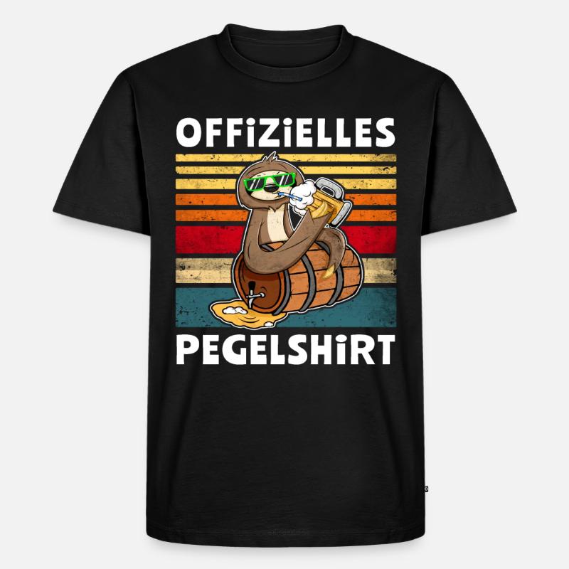 Bier Faultier Trinksprüche - Männer Premium Bio T-Shirt - Schwarz