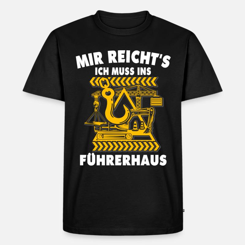 Kranführer Kranfahrer Kran - Männer Premium Bio T-Shirt - Schwarz