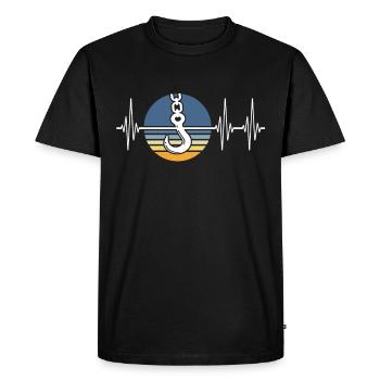 Opérateur de grue ECG Conducteur de grue Heartline - T-shirt Premium bio Homme - noir - Devant - Nico (187cm)