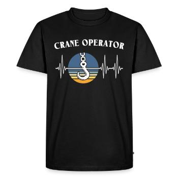 Opérateur de grue ECG Conducteur de grue Heartline - T-shirt Premium bio Homme - noir - Devant - Nico (187cm)