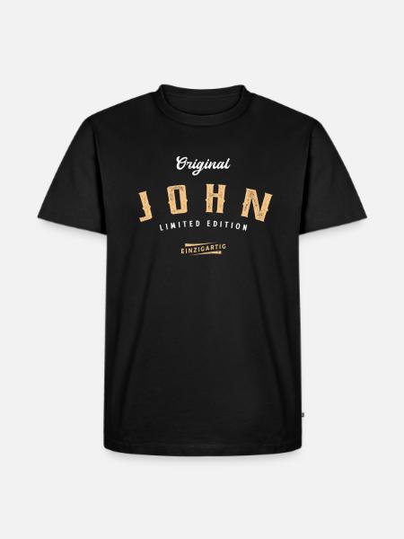 John Limited Edition - Männer Premium Bio T-Shirt - Schwarz