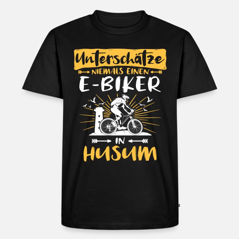 Husum Ebike Husumer Ebiker - Männer Premium Bio T-Shirt - Schwarz