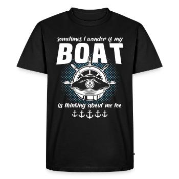 Capitaine de bateau Capitaine - T-shirt Premium bio Homme - noir - Devant - Nico (187cm)