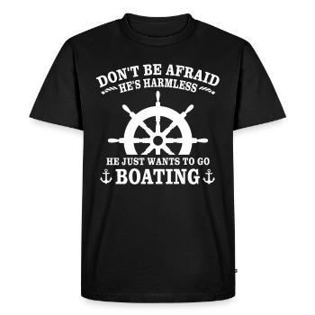 Captain Boat Captain - Men's Premium Organic T-Shirt - black - Front - Nico (187cm)