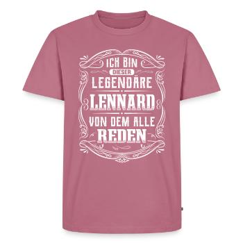 Ich bin dieser legendäre Lennard - Männer Premium Bio T-Shirt - Mauve - Vorne - Nico (187cm)