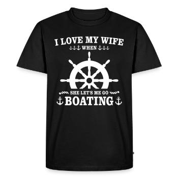 Captain Captain Boat Owner Boat - Men's Premium Organic T-Shirt - black - Front - Nico (187cm)