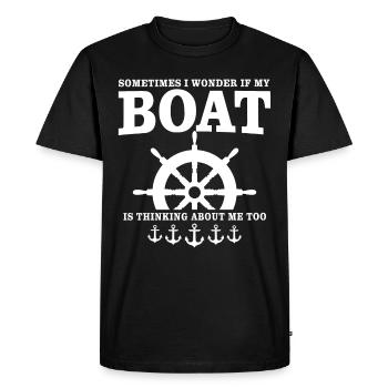 Captain Captain Boat Owner Boat - Men's Premium Organic T-Shirt - black - Front - Nico (187cm)