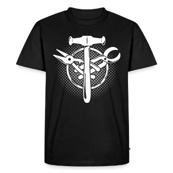 Spengler Motif Bauspengler Guild - Men's Premium Organic T-Shirt - black - Front - Nico (187cm)