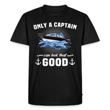 Capitaine Propriétaire de bateau Capitaine - T-shirt Premium bio Homme - noir - Devant - Nico (187cm)