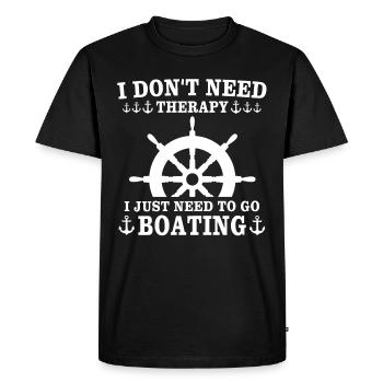 Captain Captain Boat - Men's Premium Organic T-Shirt - black - Front - Nico (187cm)