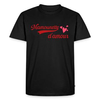 Mamounette D'Amour Cadeau Pour La Fête Des Mères - T-shirt Premium bio Homme - noir - Devant - Nico (187cm)