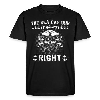 Captain is always right Captain - Men's Premium Organic T-Shirt - black - Front - Nico (187cm)